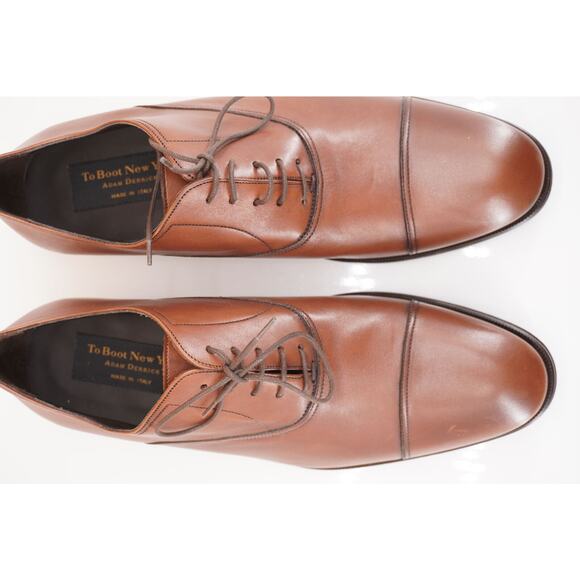 To Boot New York Forley Men's Brown Leather Cap Toe Oxfords SZ 9 D $395 lace - Picture 5 of 10